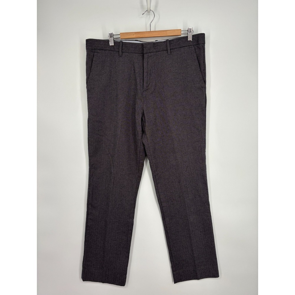 Gap Pants Mens 36/32 Gray Herringbone Tailored Straight Fit New